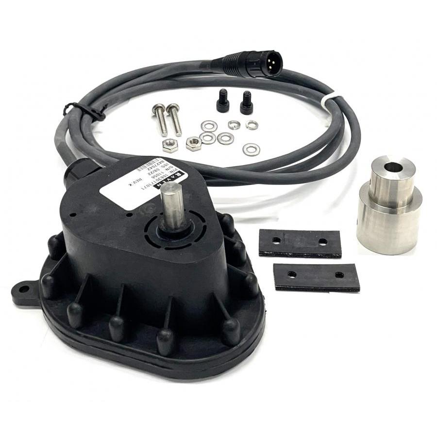 Raven 063-0171-071 sensor kit with black housing, wiring harness, mounting hardware, and metal shaft adapter.
