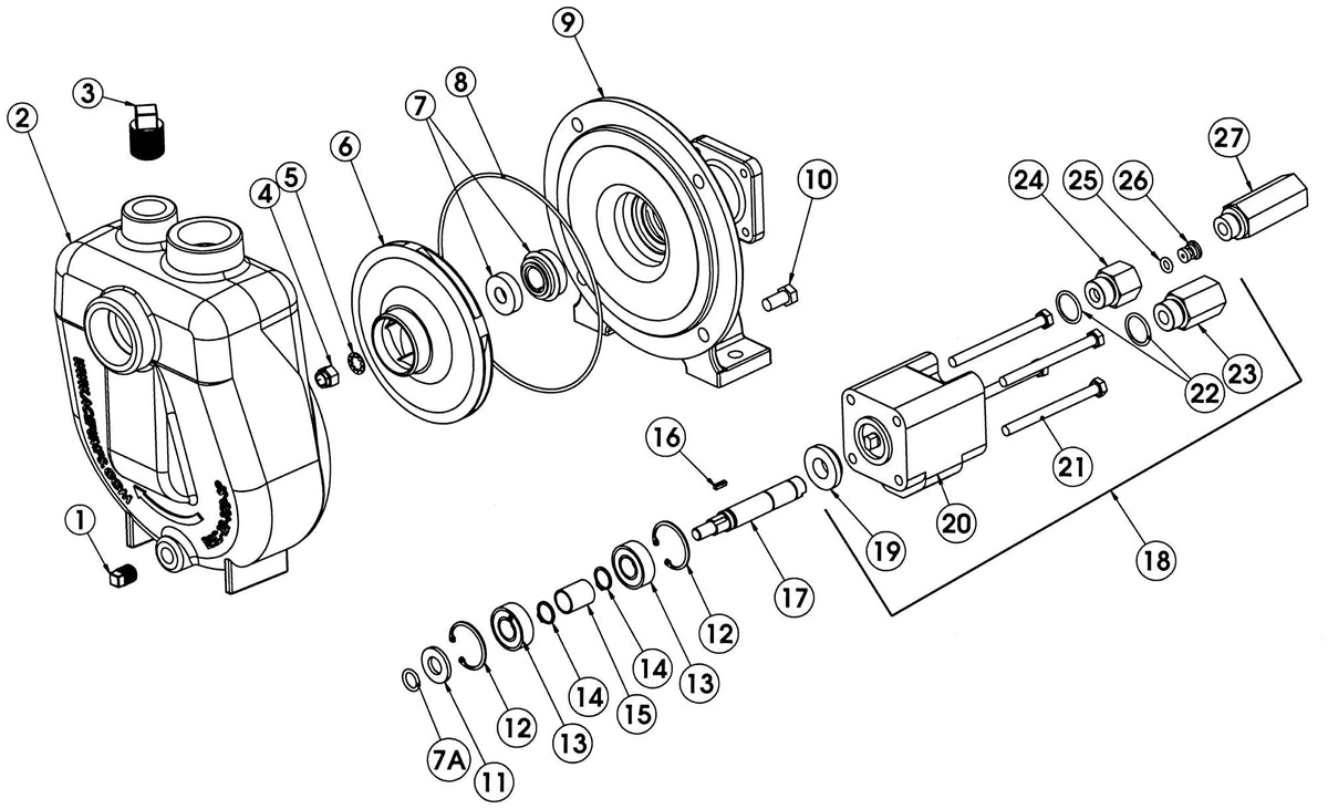 Ace FMC-150SP-HYD-206 exploded parts view