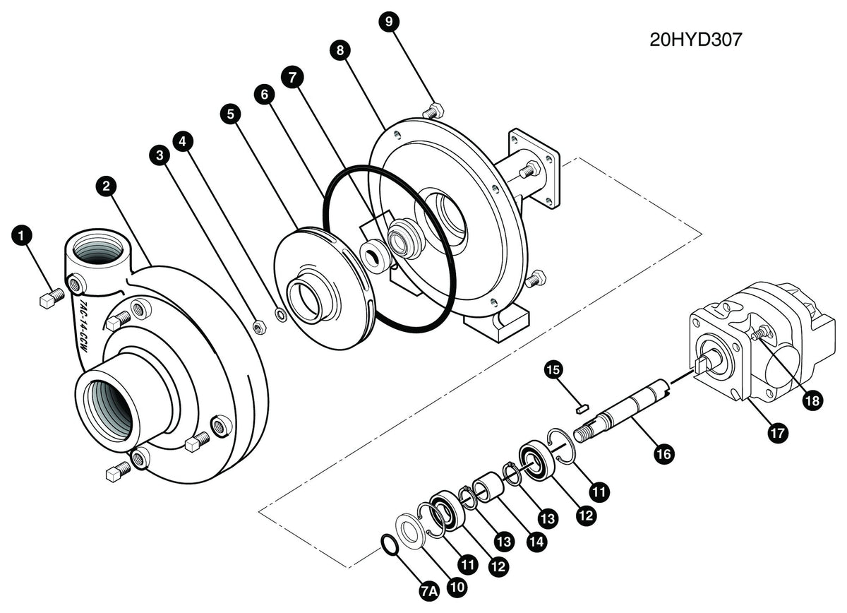 Ace FMC-200-HYD-307 exploded parts view