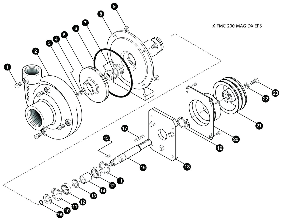 Ace FMC-200-MAG-DX exploded parts view