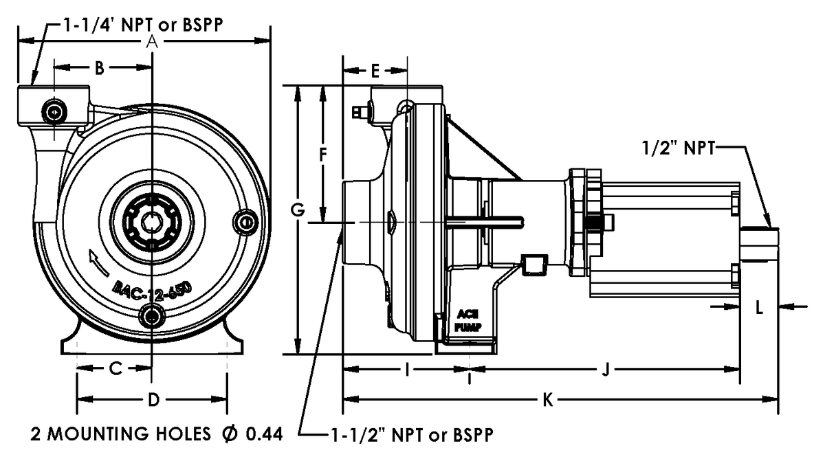 Ace FMC-650-HYD dimension drawing