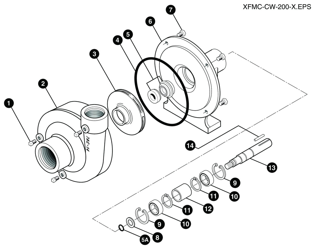 Ace FMC-CW-200-X exploded parts view