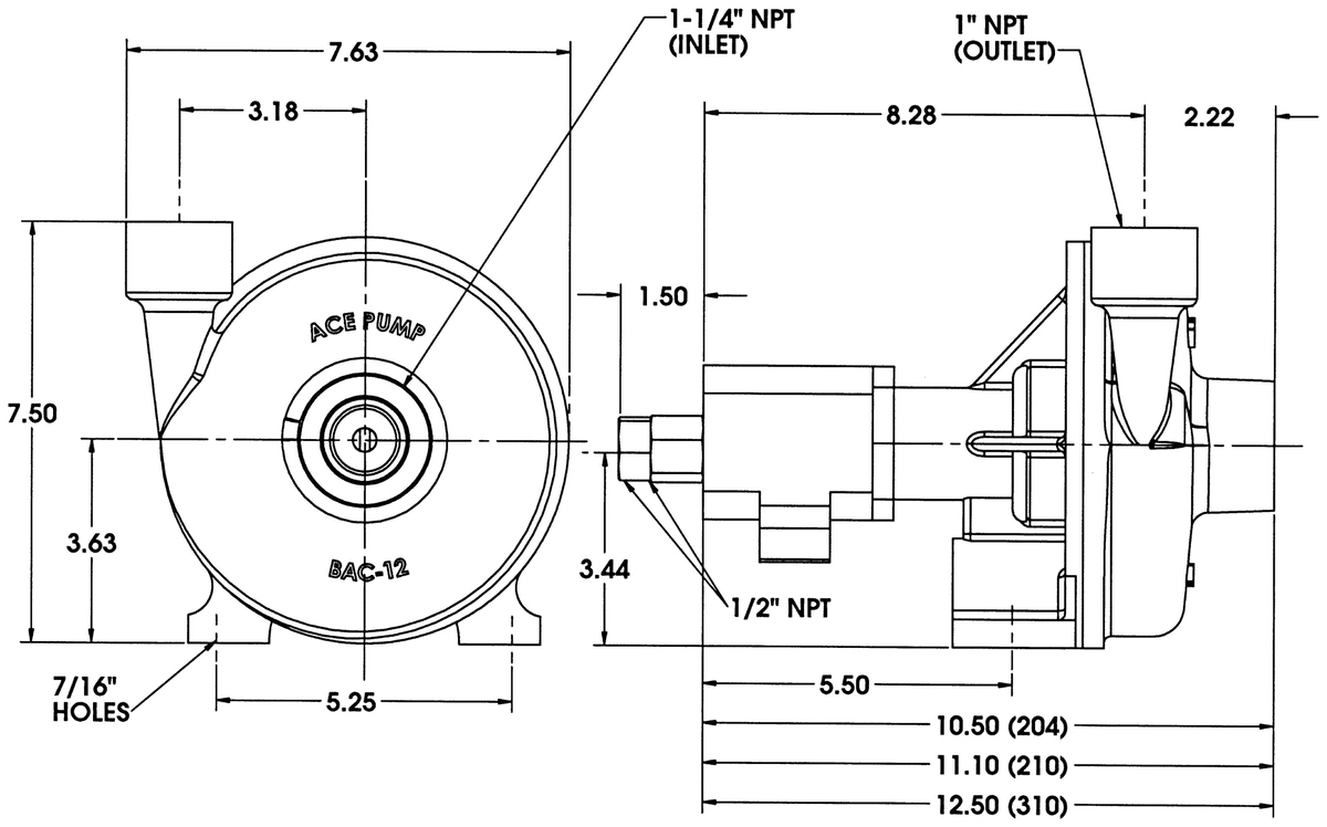 Ace FMC-HYD dimension drawing