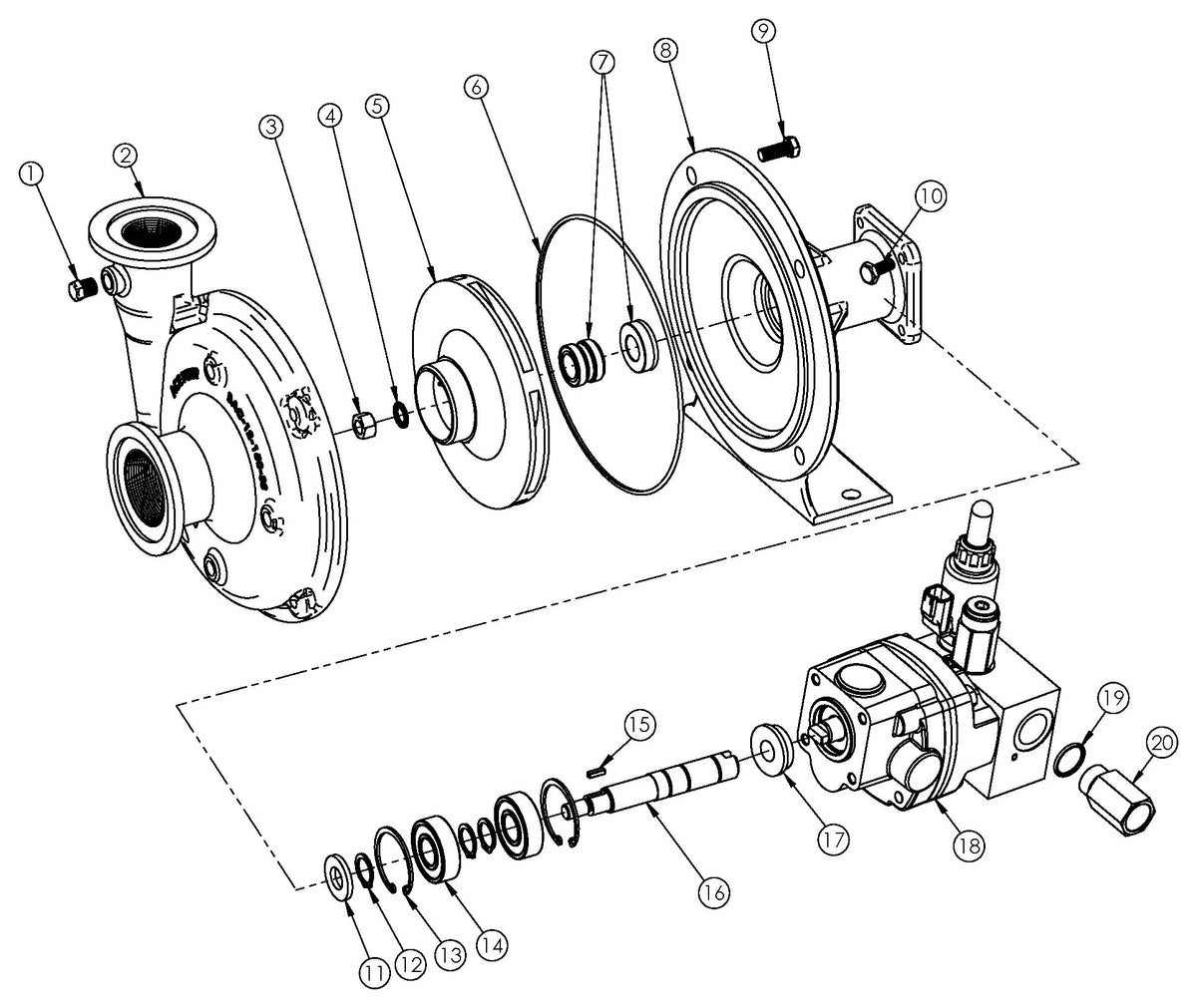 Ace FMCSC-155FS-HYD-304-PWM exploded parts view