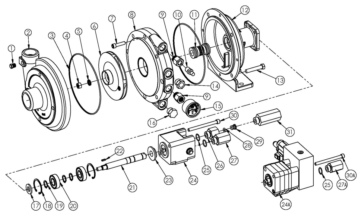 Ace FMCWS-125-HYD exploded parts view