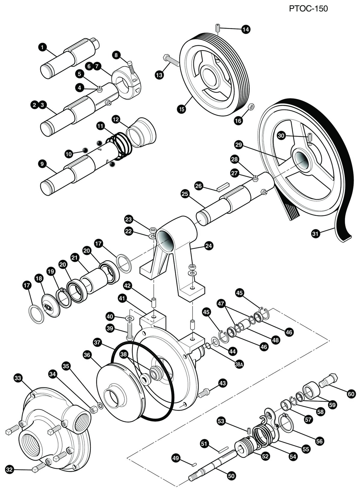 Ace PTOC-150 exploded parts view