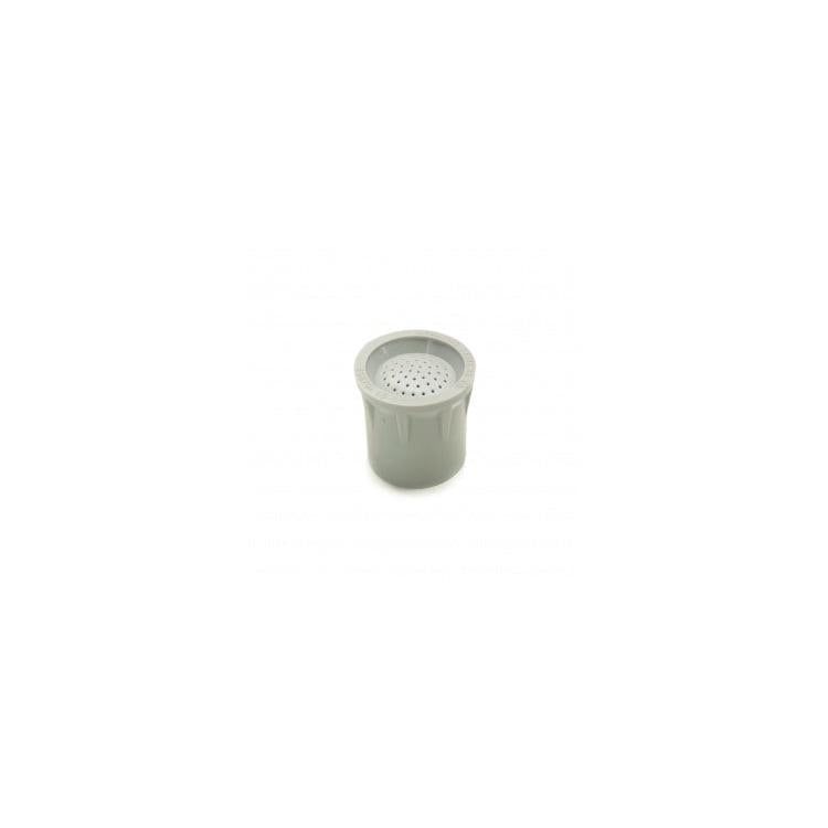 Grey nylon spray nozzle cap with a perforated top and ribbed exterior design.
