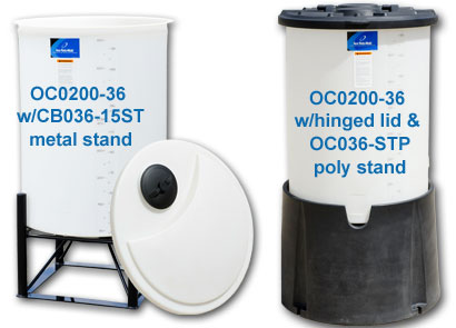 Ace Roto-Mold OC0200-36 — Open Top Cone Bottom Batch Tanks