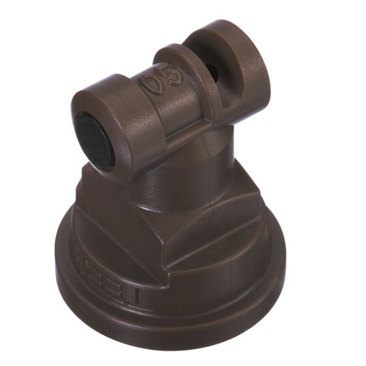 Brown plastic TT11005-VP-CE spray nozzle with a 05 tip size, featuring a durable, compact design for agricultural equipment.