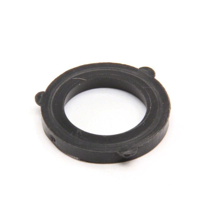 Black rubber W406V circular washer with three small protruding tabs on the outer edge.