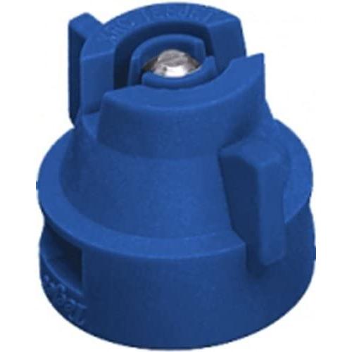 Blue TeeJet XRC11003-VS spray nozzle with a stainless steel insert for precise agricultural chemical application.
