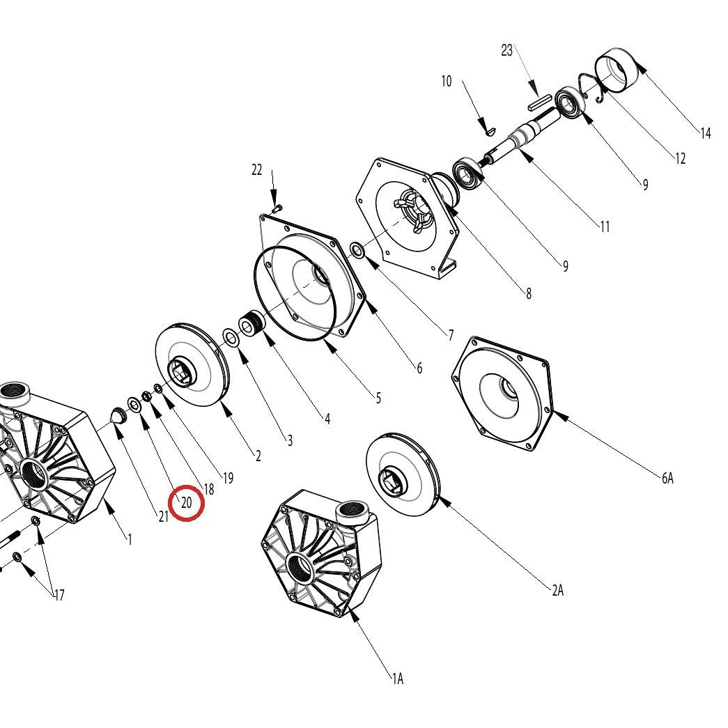 Hypro 1700-0097 Gasket — parts diagram, item circled