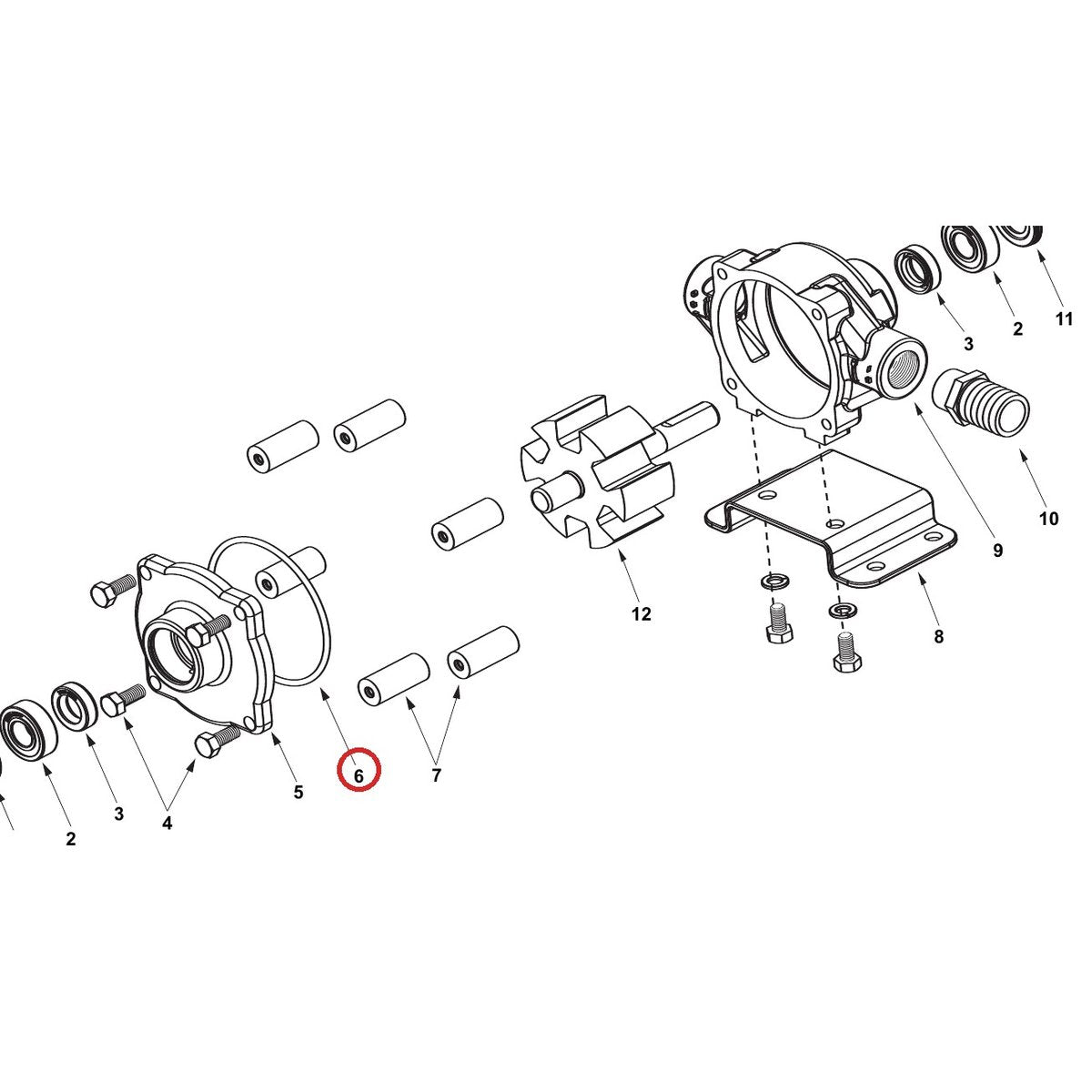 Hypro 1720-0008 O-Ring — parts diagram, item circled