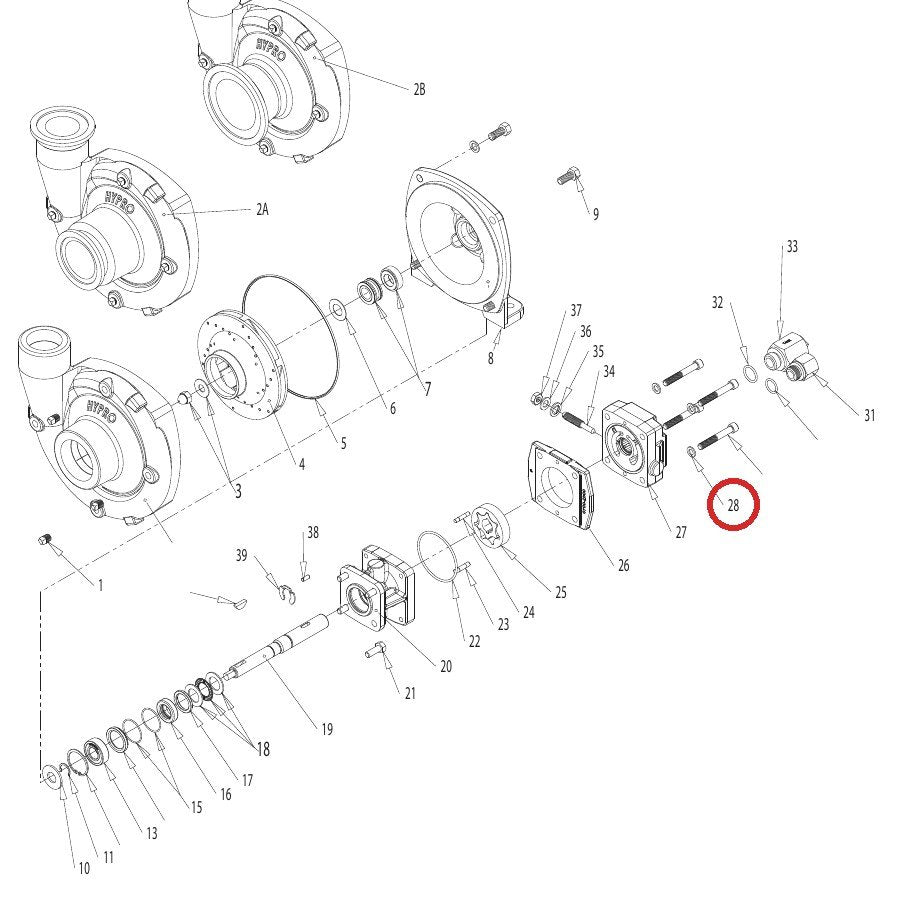 Hypro 2270-0039 Washer — parts diagram, item circled