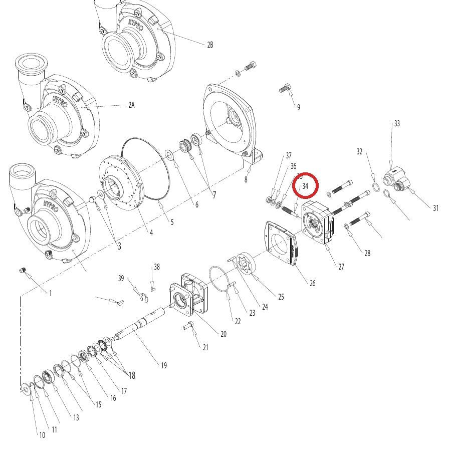 Hypro 3220-0029 Valve Stem — parts diagram, item circled