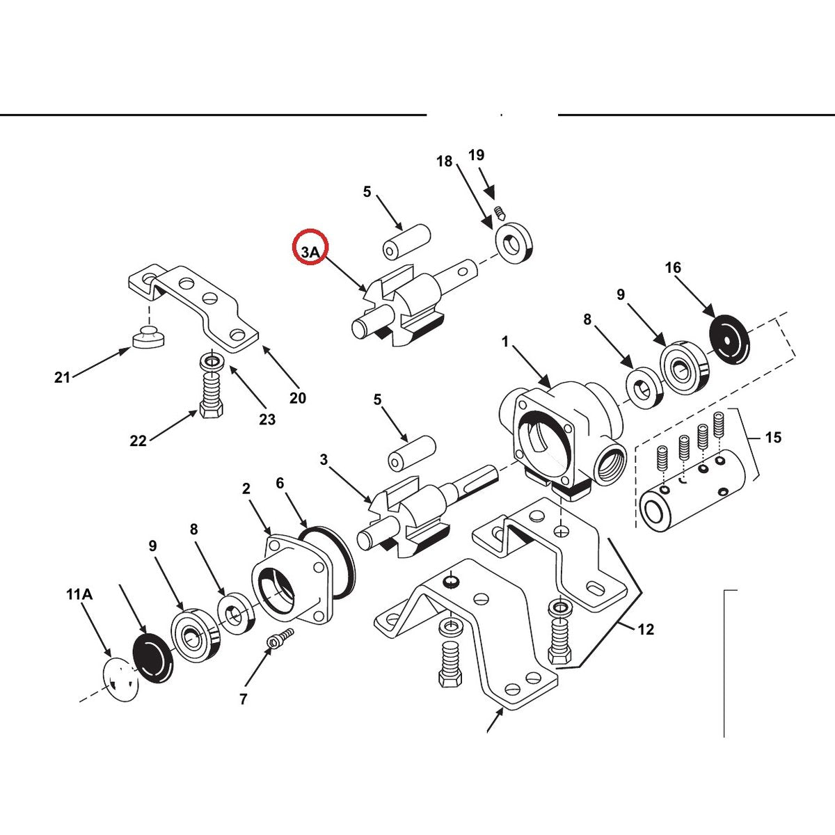 Hypro 3430-0780 Kit 4001 Hollow Shaft — parts diagram, item circled