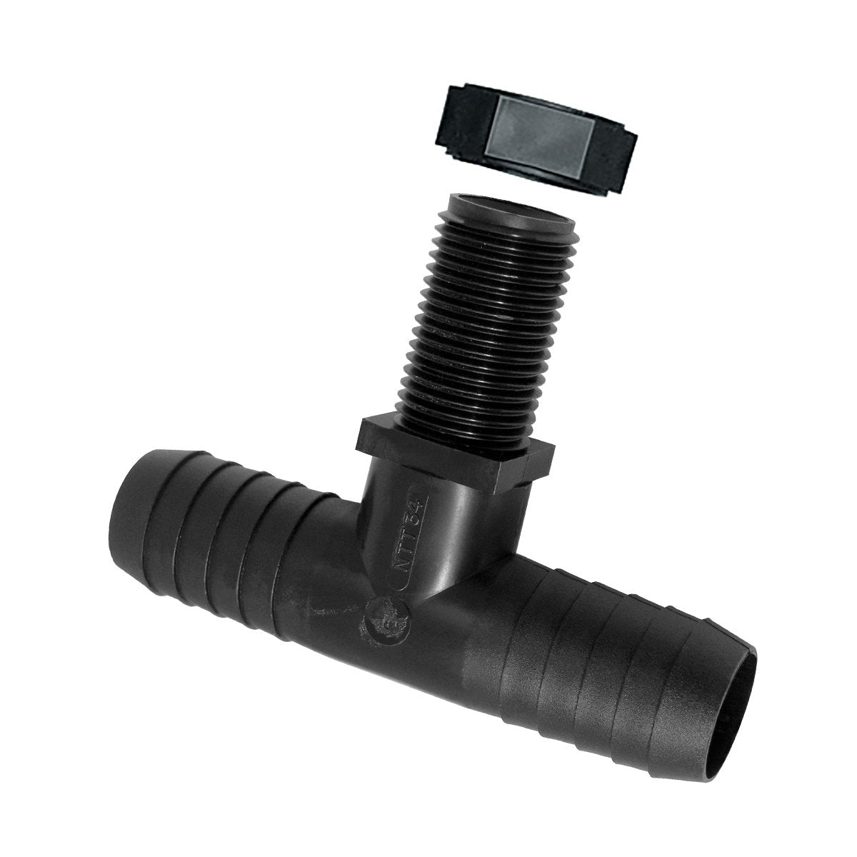 Green Leaf NTT38P — Tee 11/16" Male UN x 3/8" Hose Barb x 3/8" Barb