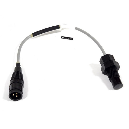 Raven speed sensor cable with a three-pin circular connector and a threaded black plastic sensor housing.