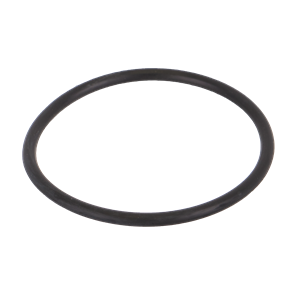 Black rubber O-ring seal for plumbing and mechanical applications, circular shape with a smooth, durable finish.