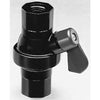 Black metal 15-14 ball valve with a threaded female connection and a side-mounted manual lever handle.