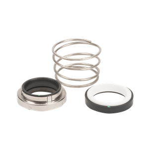 Mechanical seal kit 18025 featuring a stainless steel spring, metal housing, and white ceramic sealing ring.