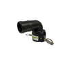 Black Banjo 200C90 2-inch polypropylene 90-degree elbow cam lever coupling with stainless steel locking arms.