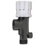 3/4-inch black polypropylene valve with a silver adjustment knob and threaded side port connection.