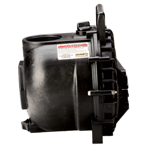 Black 300PO (B) self-priming centrifugal pump with a durable plastic housing and top-mounted carrying handle.