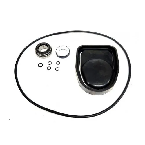 3430-0757 pump seal kit featuring a large black O-ring, rubber housing, metal seal, and small O-rings on a white background.