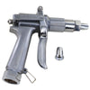 GES 505 chrome spray gun with a textured grip, adjustable nozzle, and an extra nozzle tip on a white background.