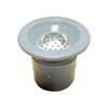 Green Garde gray plastic spray nozzle with a fine metal mesh screen for garden hose or sprayer attachment.