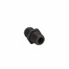 Black plastic 3M14 hex nipple fitting with male NPT threaded ends for plumbing and industrial connections.
