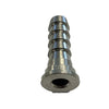 Stainless steel 4251-400-SS hose barb fitting with a ribbed design for secure tubing connection.