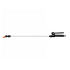 Long silver metal spray wand with a black trigger handle and orange nozzle for agricultural or garden sprayers.