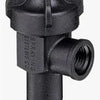 Black nylon 1/4-inch Spraying Systems Co. nozzle body with a threaded side port and durable industrial design.