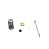AB30L-KIT repair set featuring a metal coil spring, brass valve seat, rubber washer, metal ring, and a threaded steel rod.