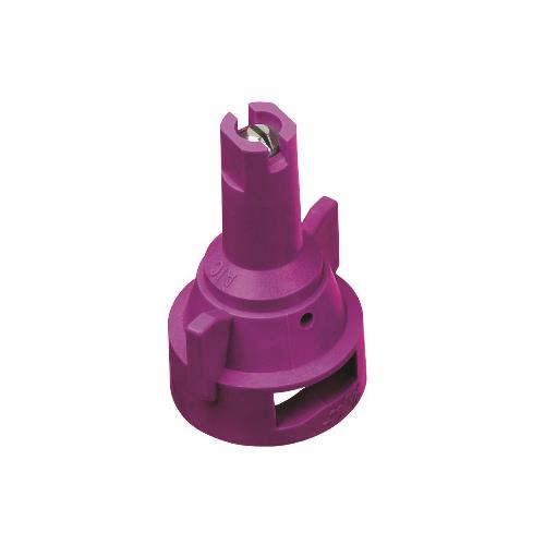 Purple AIC110025-VS air induction spray nozzle with a durable plastic body and precision metal tip for agricultural use.
