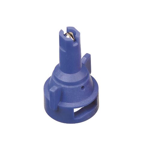 Blue AIC11003-VS agricultural spray nozzle with a durable plastic body and precision metal tip for uniform coverage.