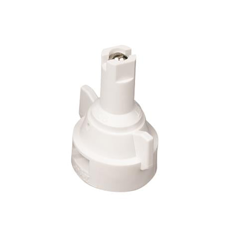 White plastic AIC11008-VS spray nozzle with a central metal ball tip and side wing tabs for easy installation.