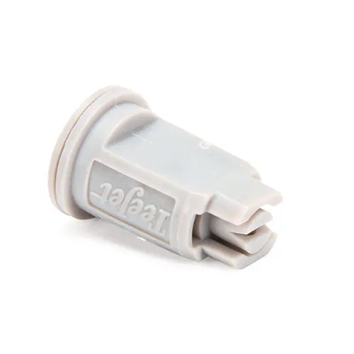 Gray TeeJet AIXR11008VP air induction flat spray nozzle with a durable plastic construction for agricultural equipment.