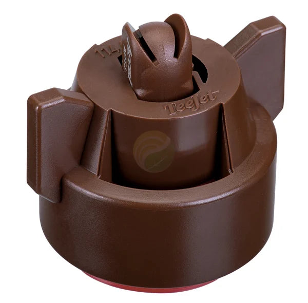 Brown TeeJet APTJ-11005VP-CE spray nozzle cap with integrated tip and wing-style grip for easy installation.