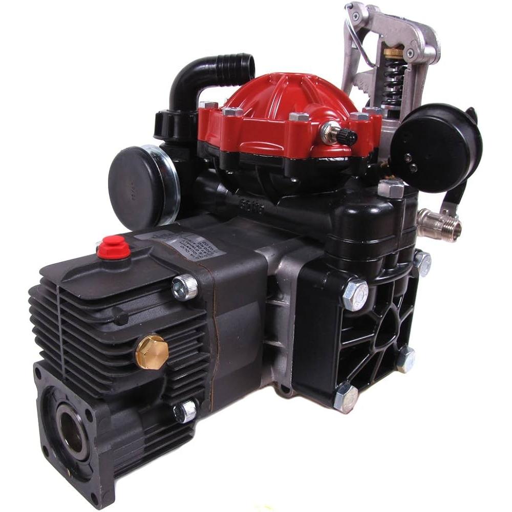 AR50-GR3/4-GCI diaphragm pump featuring a black metal housing, red top cover, and integrated mounting hardware.