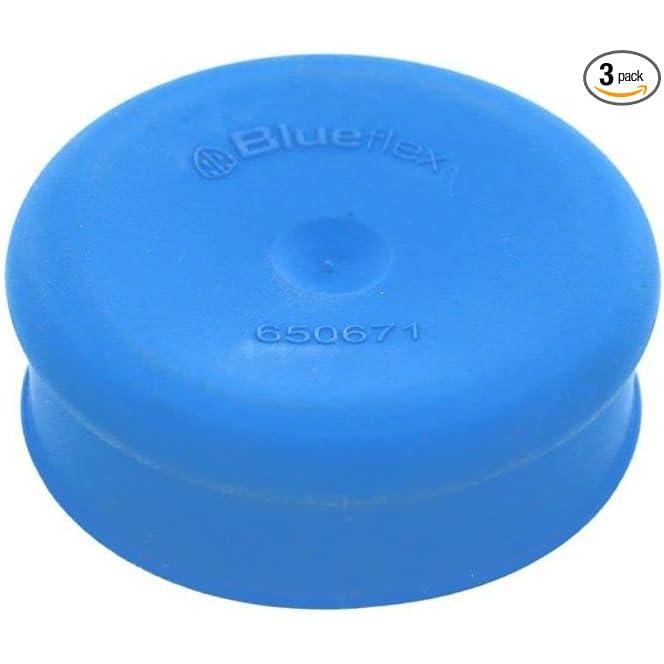 Blueflex 650671 round blue rubber replacement cap for plumbing applications, 3-pack set.