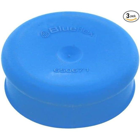 Blueflex 650671 round blue rubber replacement cap for plumbing applications, 3-pack set.