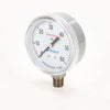 ASG60 stainless steel ammonia pressure gauge with a white dial, black needle, and 0-60 PSI range on a white background.