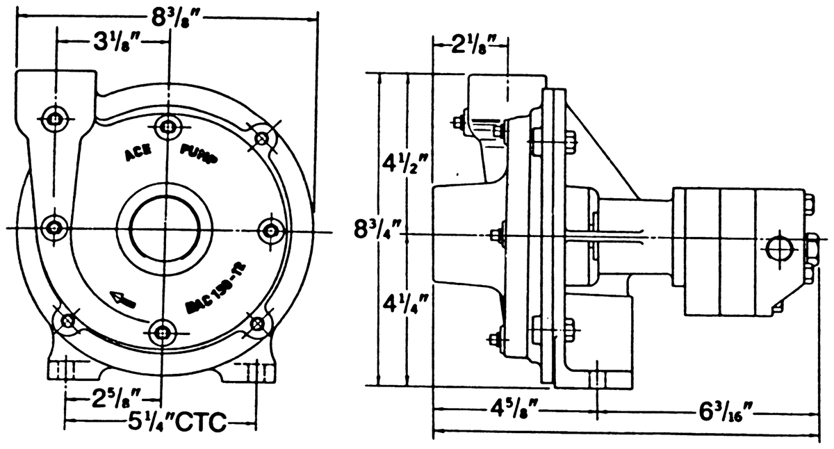 Ace FMC-150-HYD-206 dimension drawing