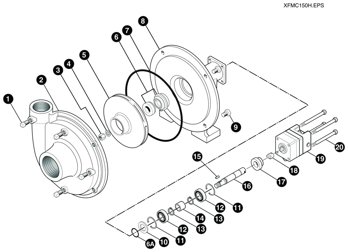 Ace FMC-150-HYD-206 exploded parts view