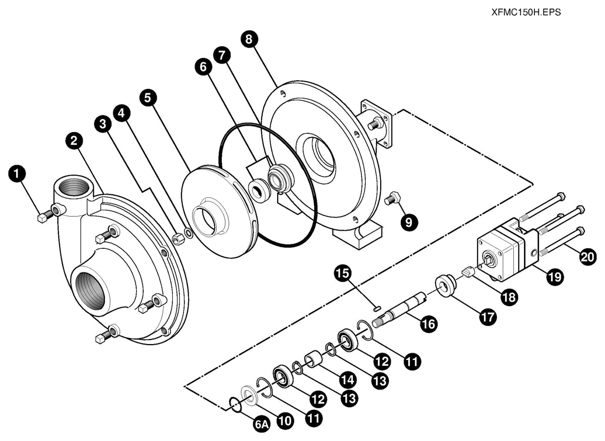 Ace FMC-150-HYD exploded parts view