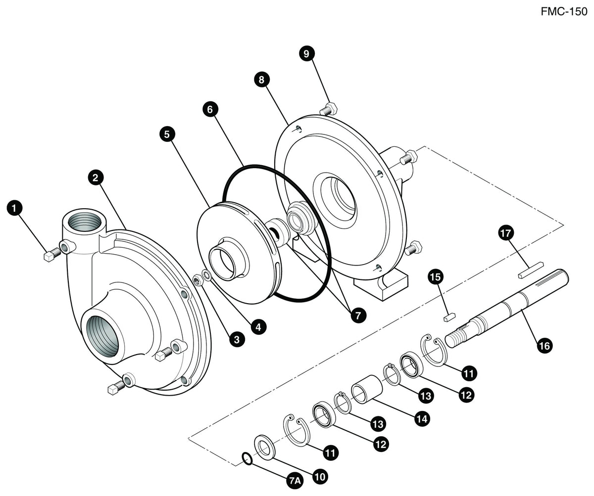 Ace FMC-150 exploded parts view