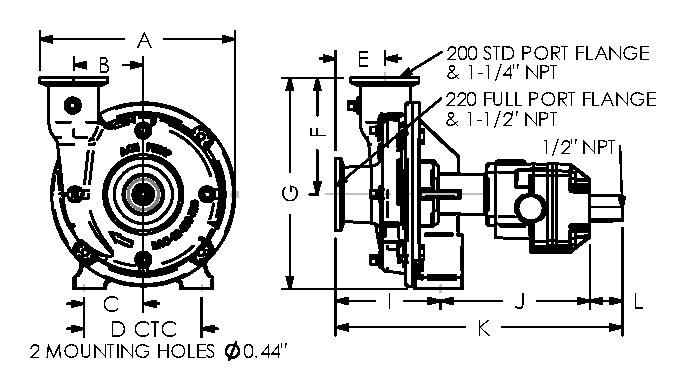 Ace FMC-150F-HYD-304 dimension drawing